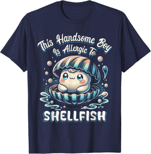 Seafood Allergic To Shellfish T-Shirt - T-Shirt | Navy