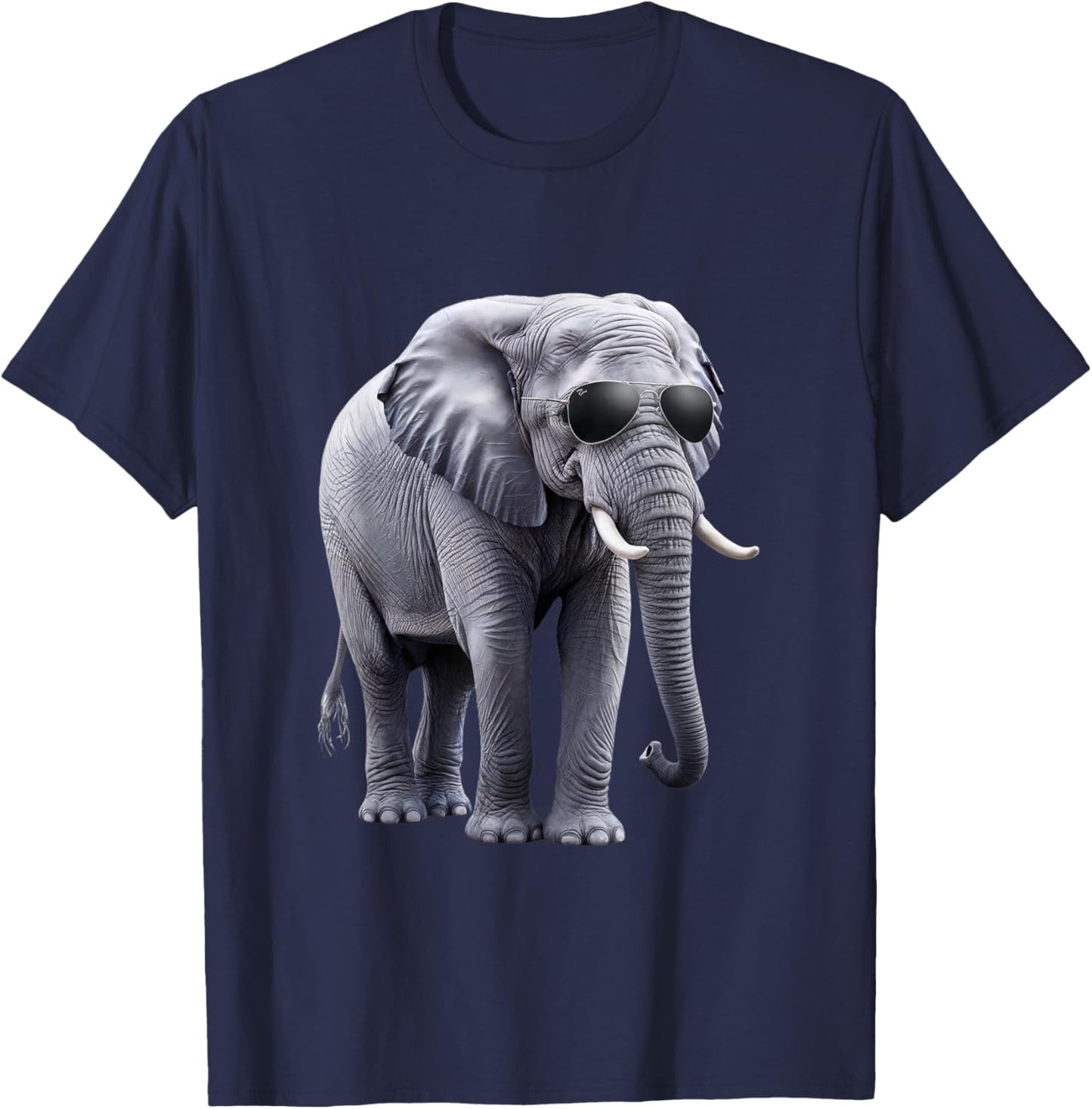 Cooler Elefant mit Sonnenbrille – Lustiges Design T-Shirt - T-Shirt | Navy