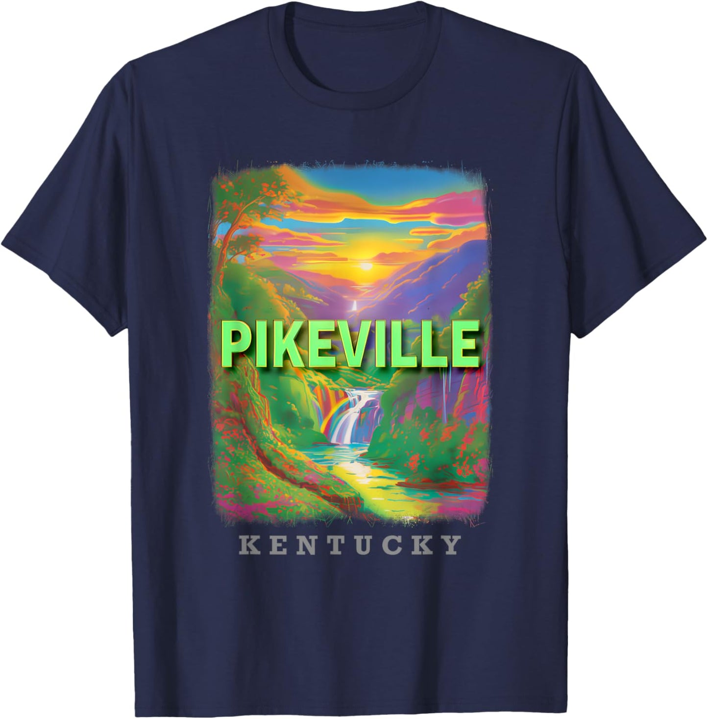 Pikeville Kentucky KY Natural Beauty SD936 T-Shirt - T-Shirt | Navy