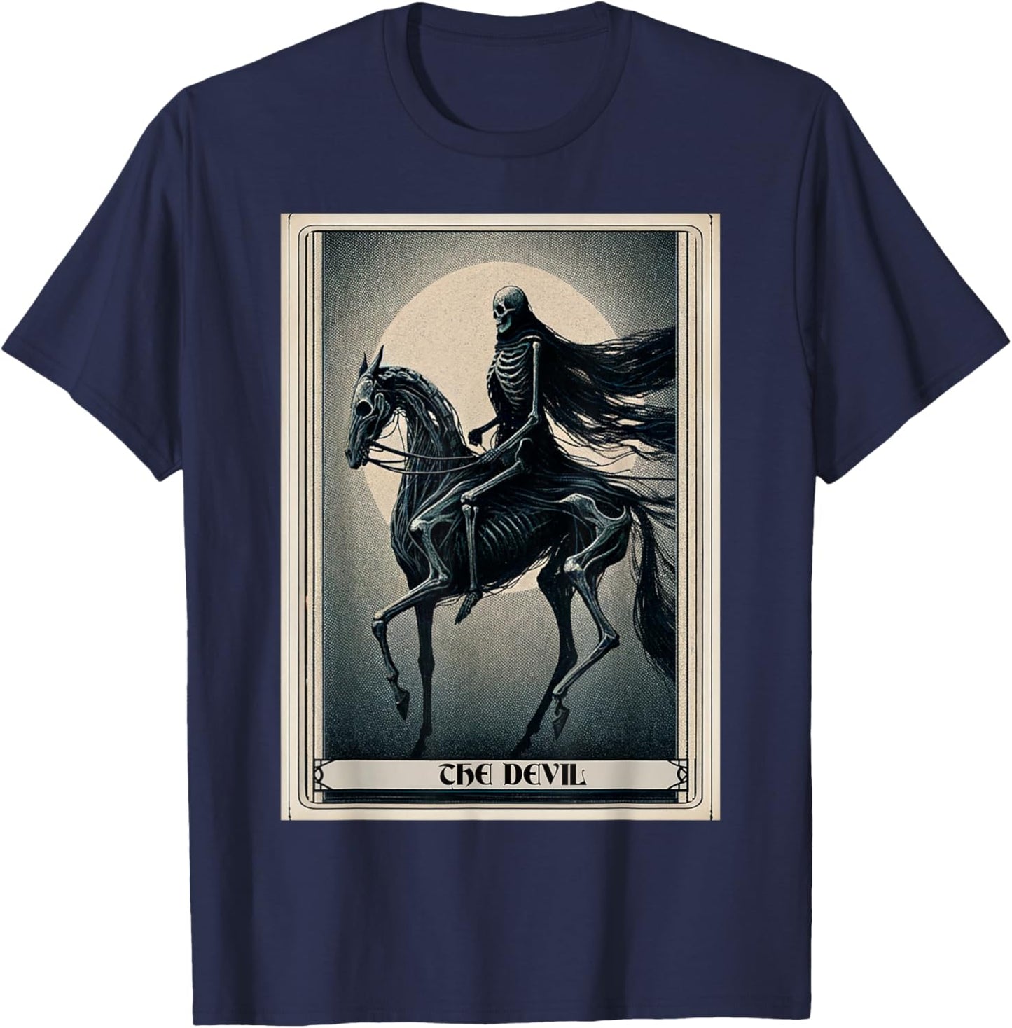 Tarot Card The Devil Death Horse T-Shirt - T-Shirt | Navy