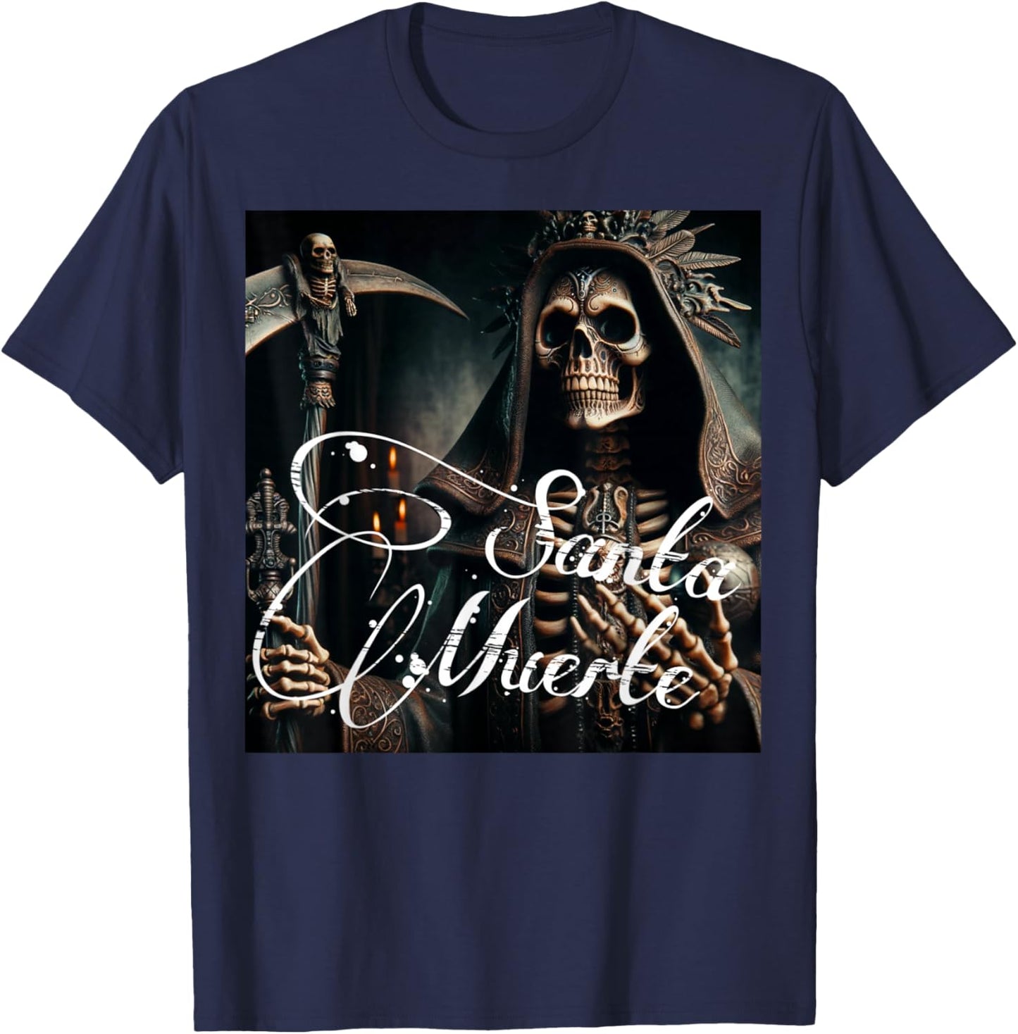 Scary Knight Clothing Santa Muerte T-Shirt - T-Shirt | Navy