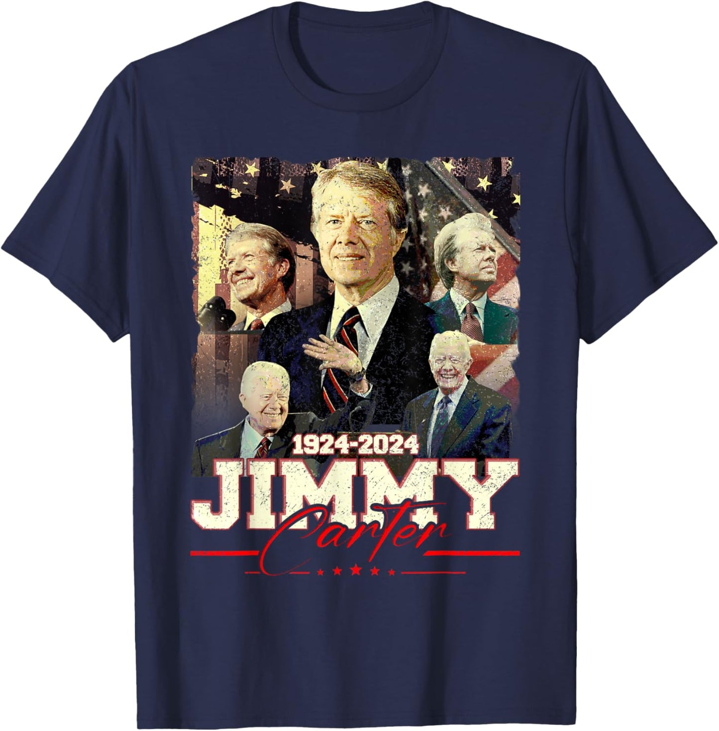 Jimmy Carter 39th US President T-Shirt - T-Shirt | Navy