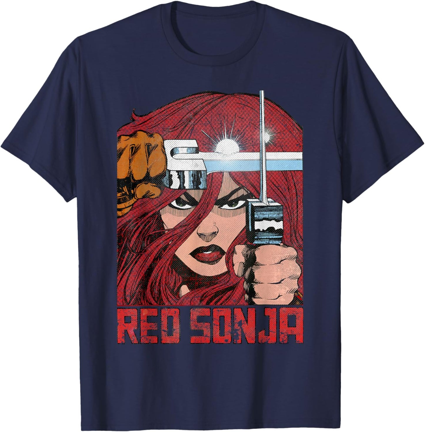 Walter Simonson Comic Legends Redhead Warrior Art T-Shirt - T-Shirt | Navy