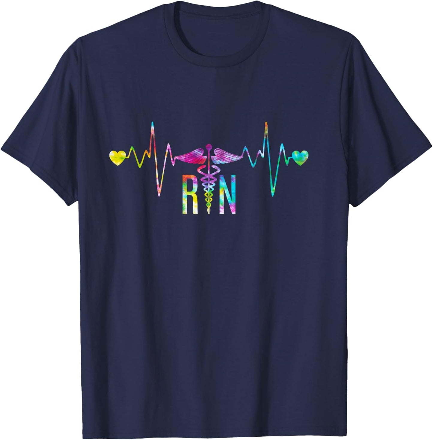 Lovely RN Registered Nurse Tie Dye - Nurse T-Shirt - T-Shirt | Navy