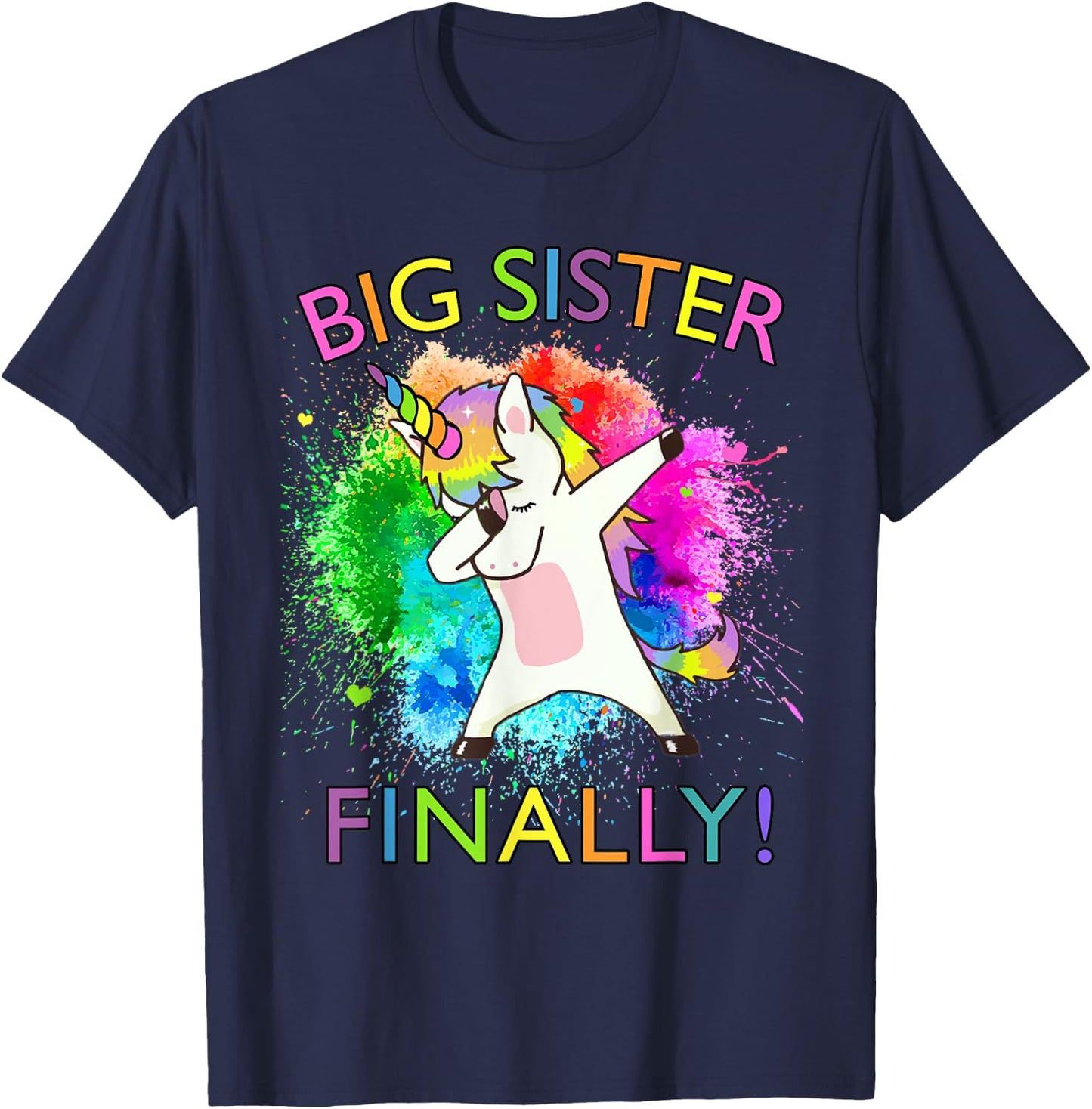 Big Sister Finally Unicorn T-Shirt - T-Shirt | Navy