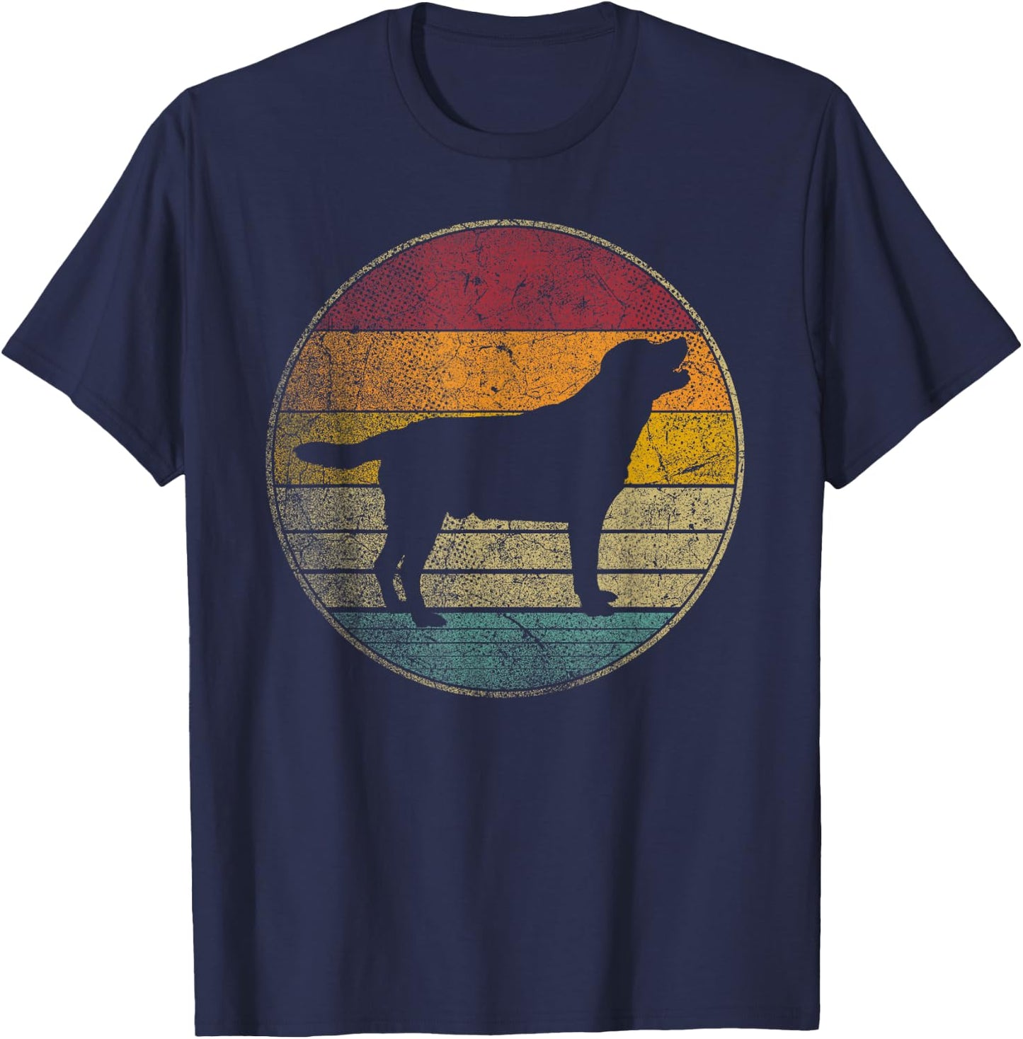 Labrador Retriever Dog Vintage Distressed Retro Silhouette Women Kids T-Shirt - T-Shirt | Navy