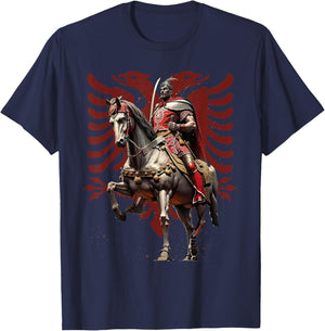 Skanderbeg Albania and Kosovo Flag for a Proud Albanian T-Shirt - T-Shirt | Navy