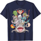Skeleton Zombie Riding Mummy Shark Funny Halloween Pumpkin T-Shirt - T-Shirt | Navy