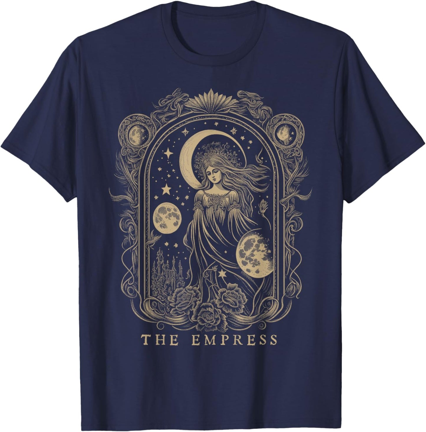 The Empress Tarot Card Goth Emo Occult Graphic Women Girls T-Shirt - T-Shirt | Navy