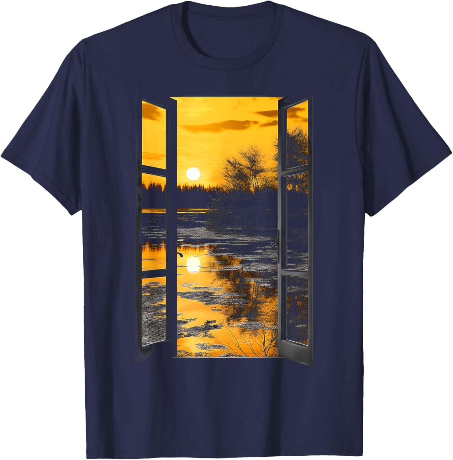 Nature Colorful Artwork Drawing Tree Art Graphic T-Shirt - T-Shirt | Navy