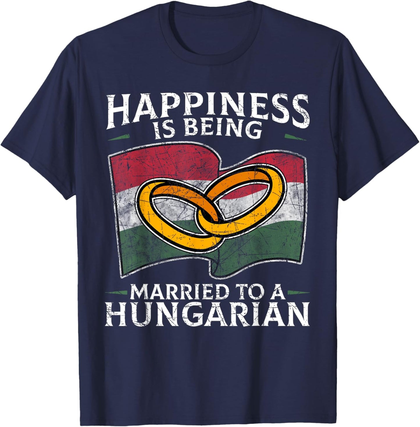 Hungarian Marriage Hungary Married Heritage Flag Culture T-Shirt - T-Shirt | Navy