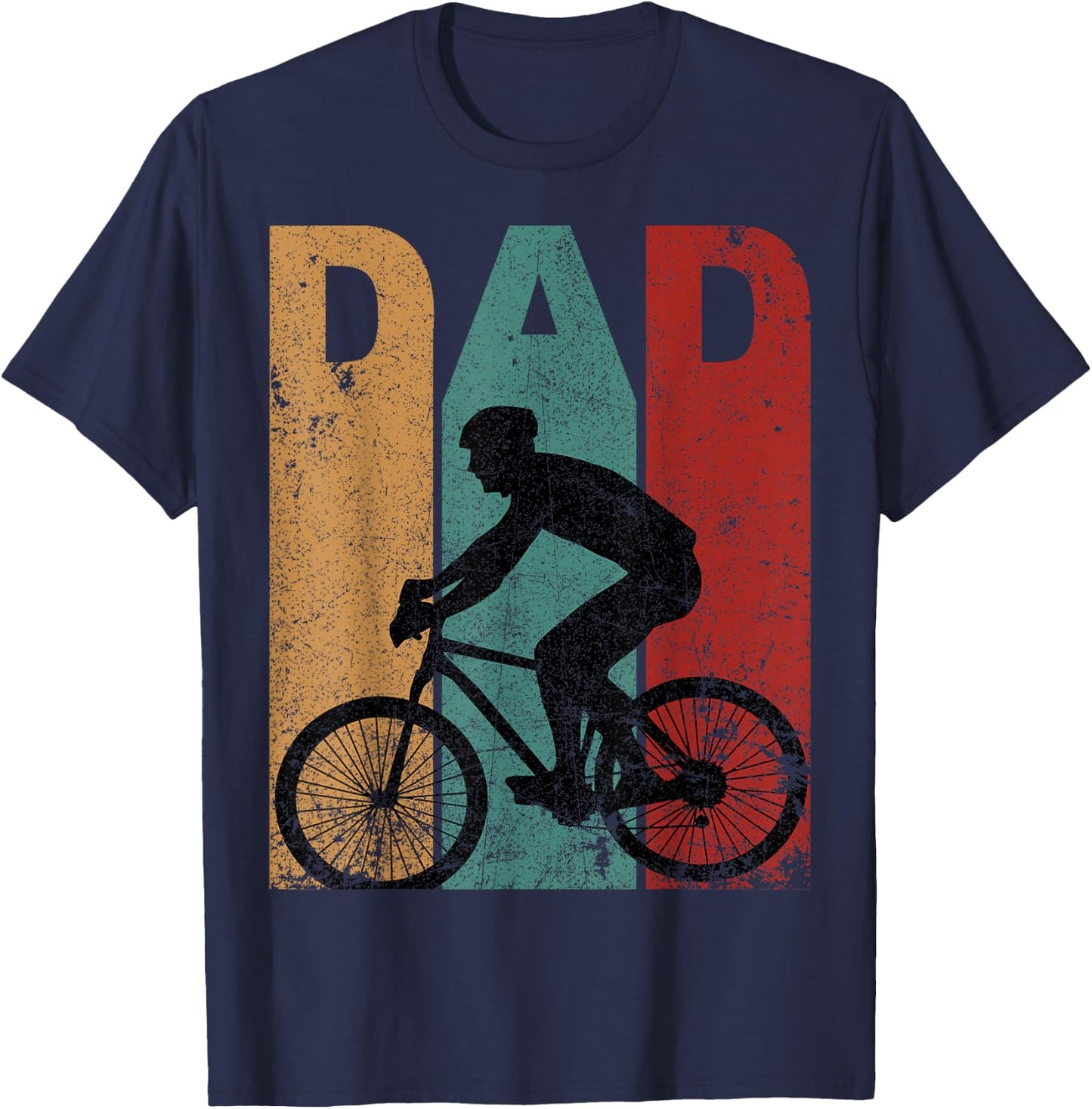 Vintage Bicycle Dad Cycling Cyclist Daddy Father's Day Gift T-Shirt - T-Shirt | Navy