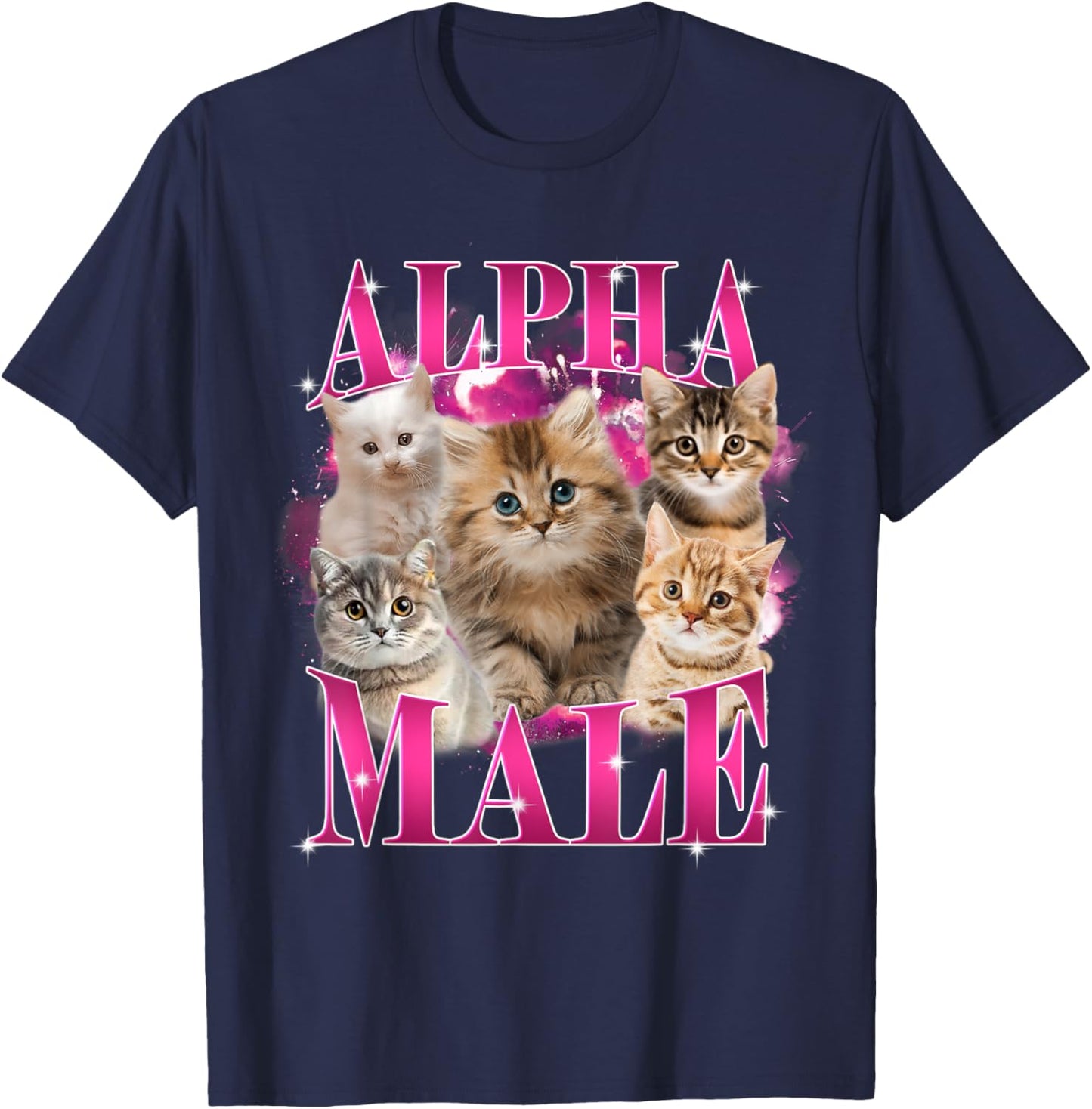 Funny Alpha Male Cat Shirt, Hilarious Cat Meme Cat Lovers T-Shirt - T-Shirt | Navy
