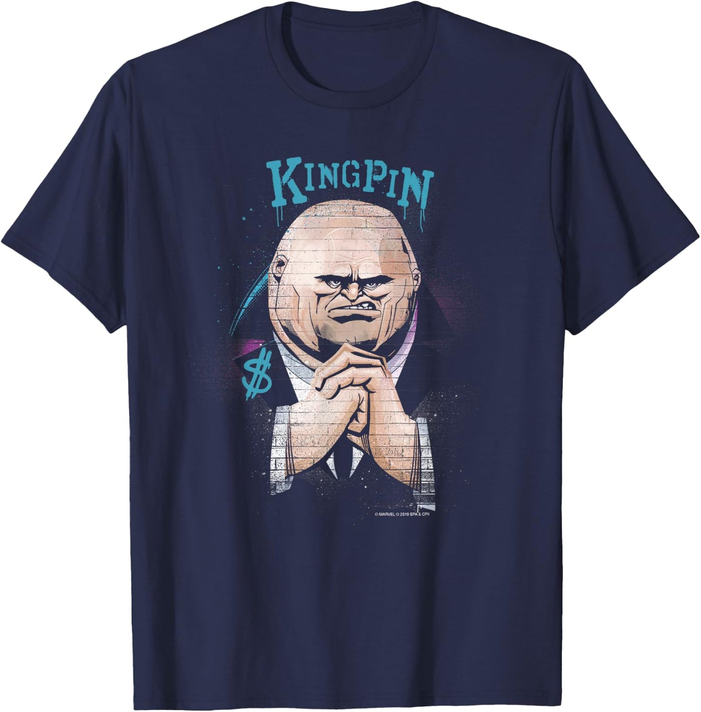 Marvel Spider-Man: Into the Spider-Verse Kingpin Graffiti T-Shirt - T-Shirt | Navy