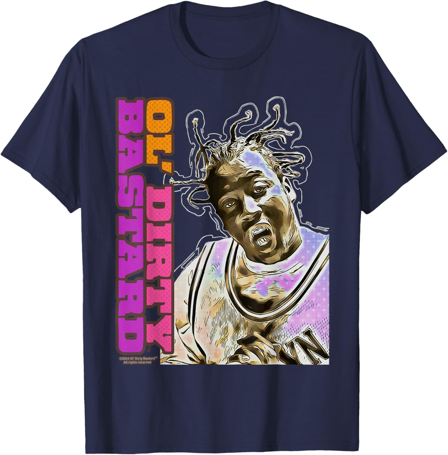 ODB Ol Dirty Ba--ard Icon Retro Comic Hip Hop Gangsta Rap T-Shirt - T-Shirt | Navy