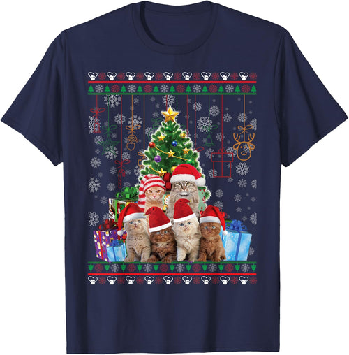 Cat Christmas Funny Ugly Women Men Merry Gift Small
