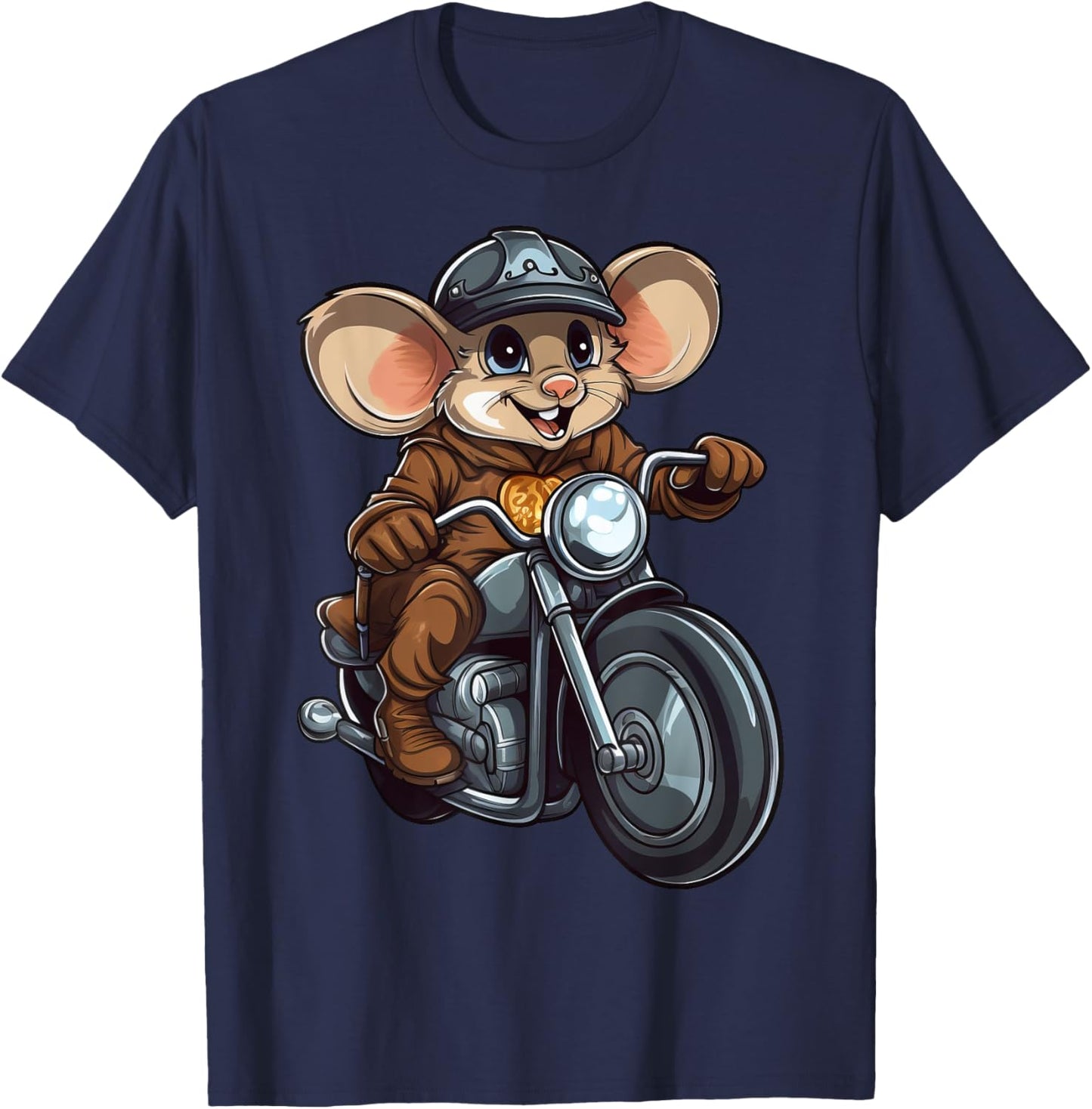 Mice Motorcycle / Motorcyclist Mouse T-Shirt - T-Shirt | Navy