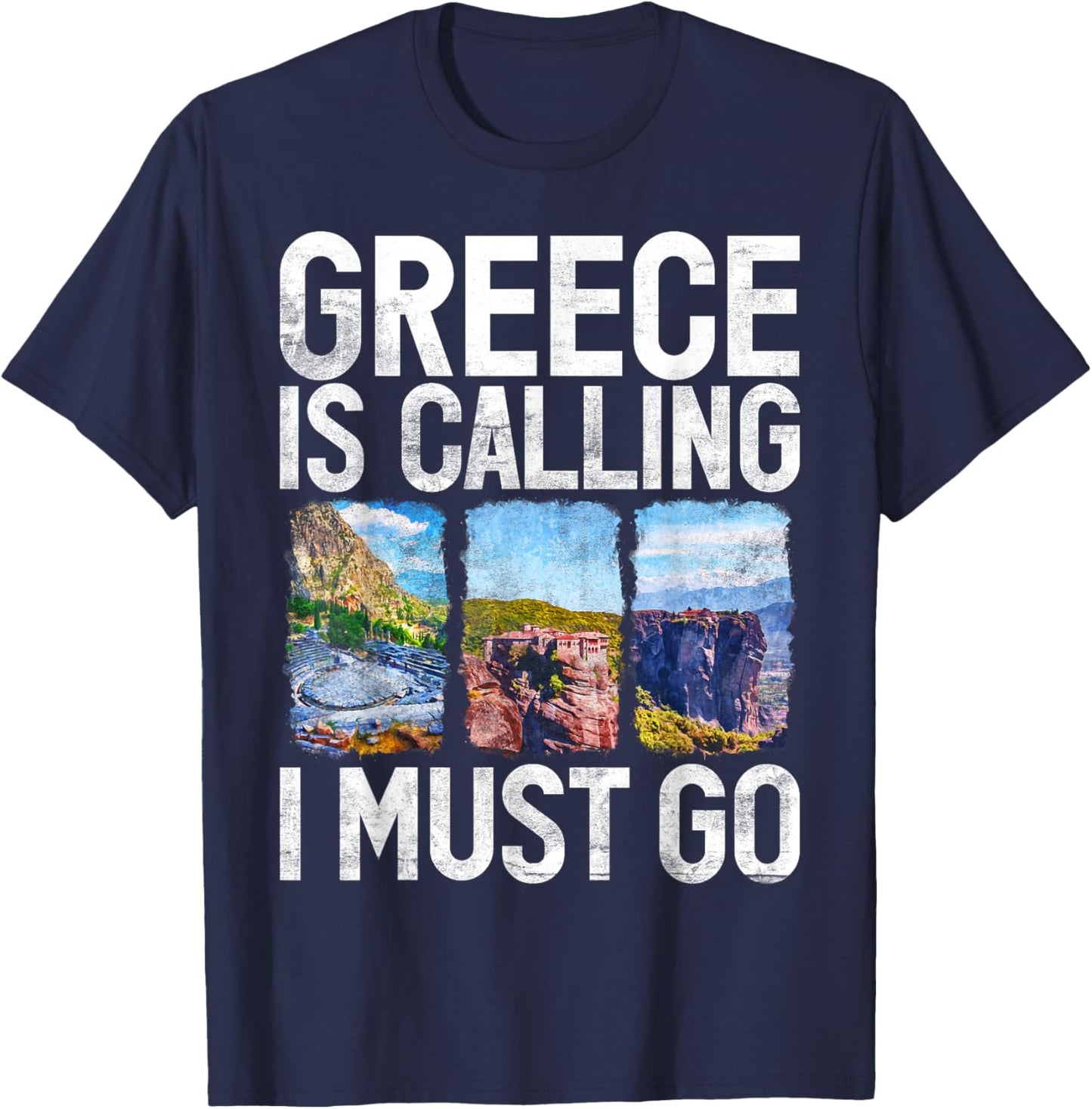 Greece is Calling i must go Greek T-Shirt - T-Shirt | Navy