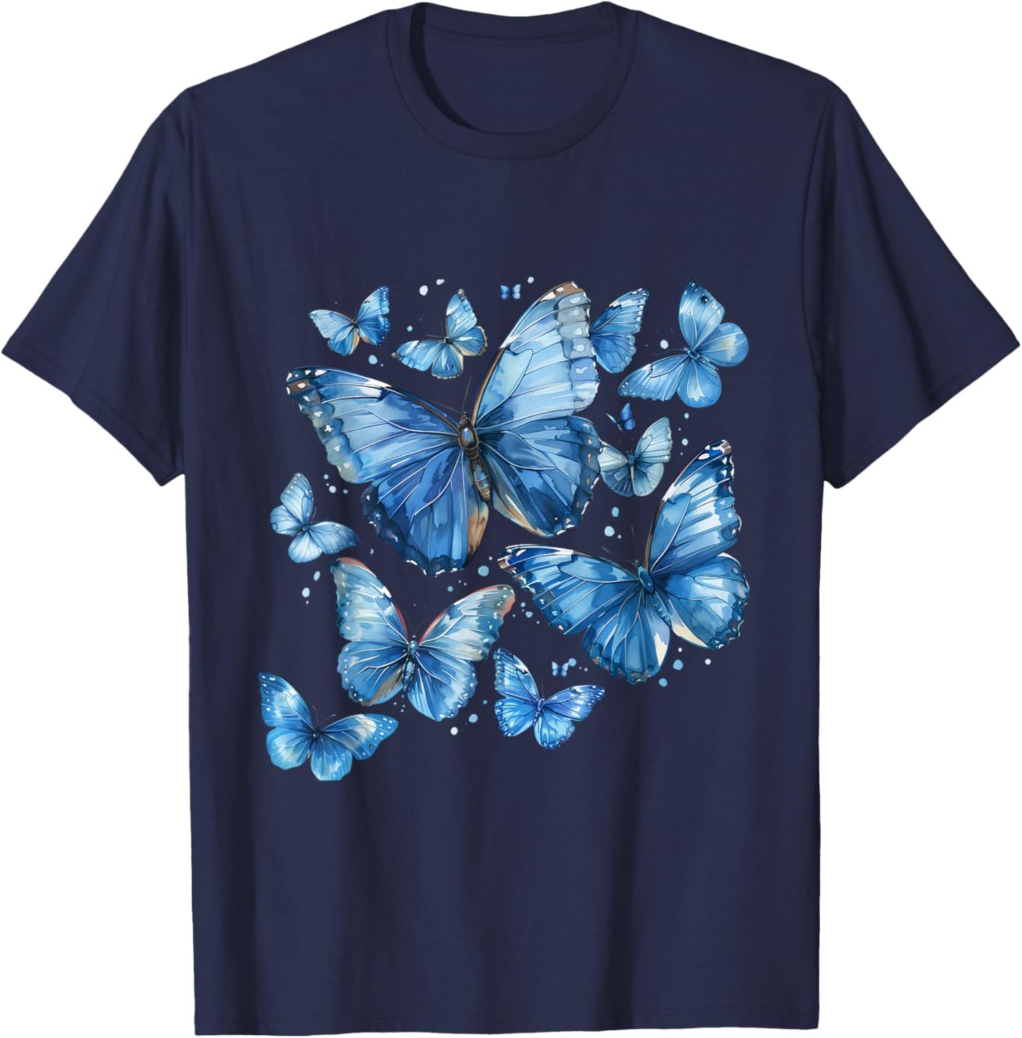 Blue Butterfly gardening Lepidoptera Lover Entomologist T-Shirt - T-Shirt | Navy