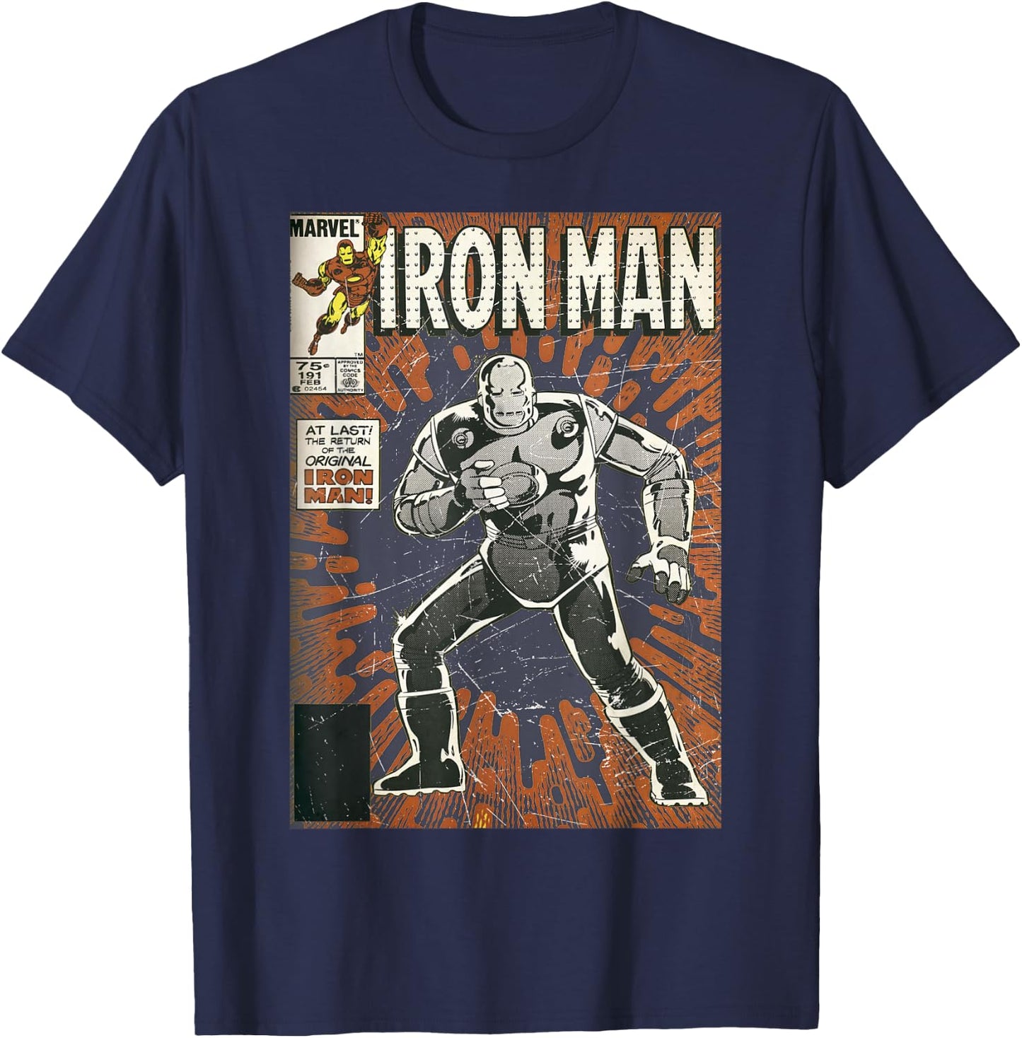 Marvel Avengers Iron Man Original Old School Comic Cover T-Shirt - T-Shirt | Navy