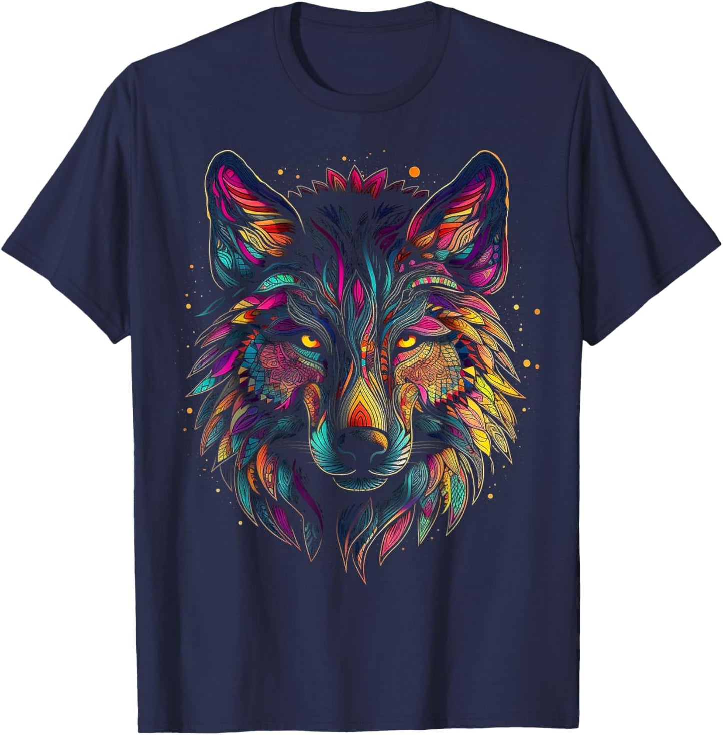 Wolf Art - Animal Lovers Animal W T-Shirt - T-Shirt | Navy
