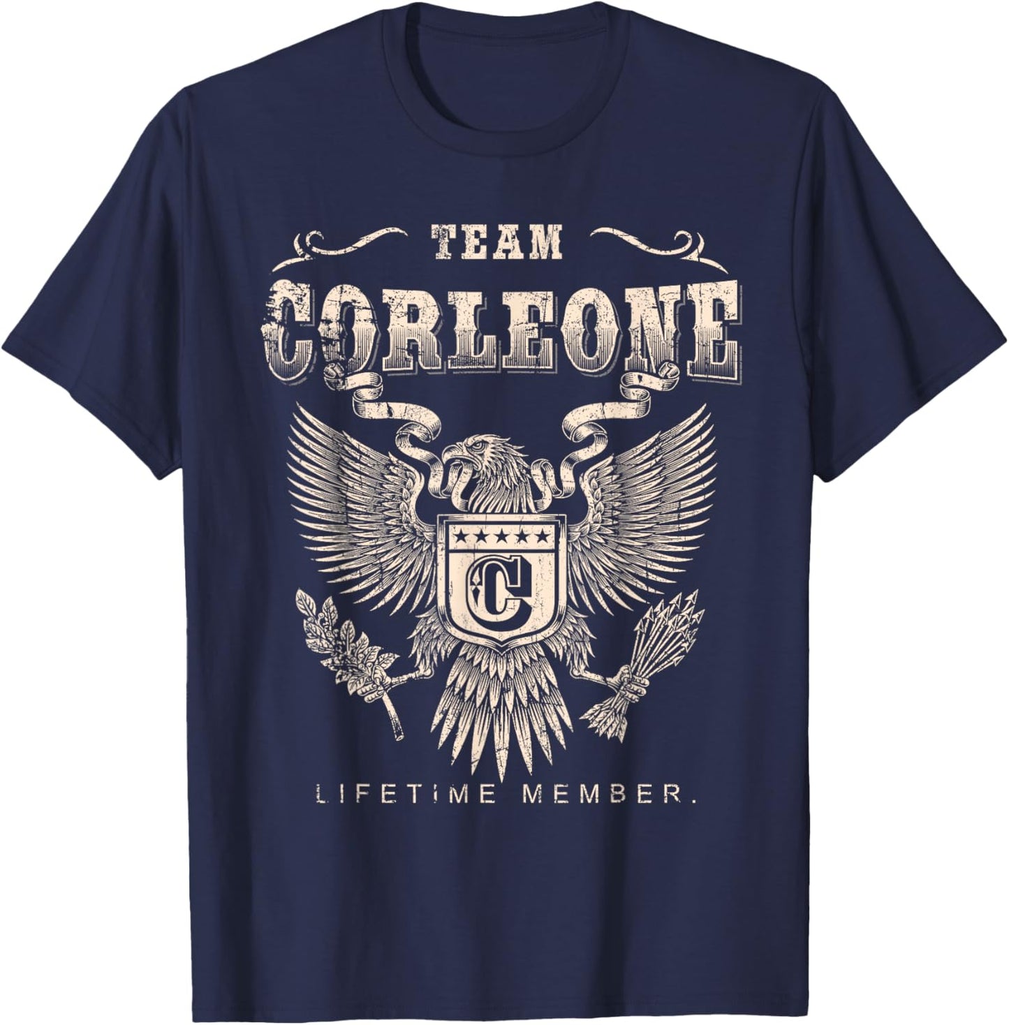 Team CORLEONE Lifetime Member - CORLEONE Last Name T-Shirt - T-Shirt | Navy