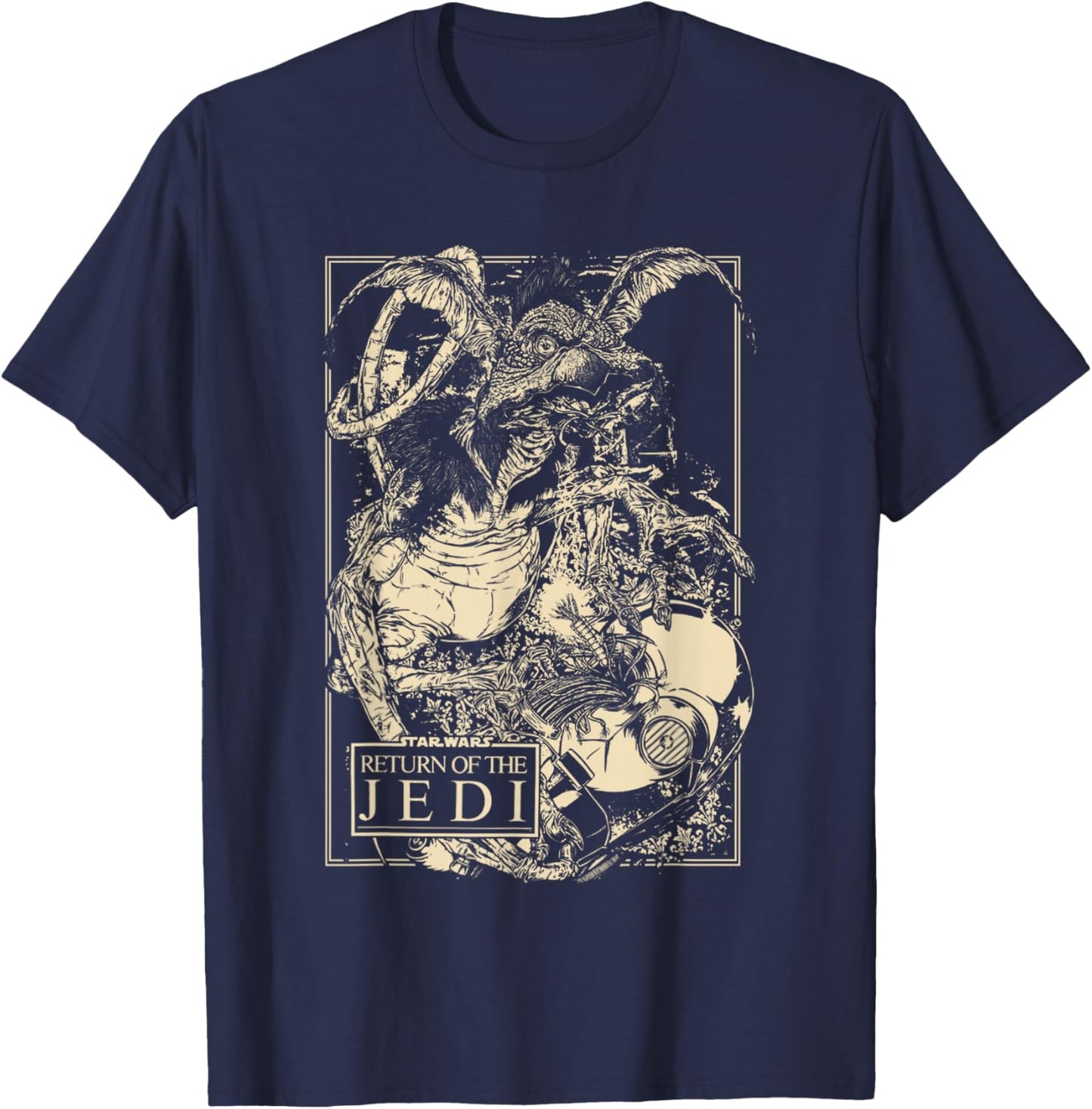 Star Wars Return Of The Jedi Salacious B. Crumb & C-3PO T-Shirt - T-Shirt | Navy