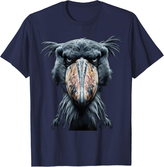 Majestic Shoebill Storks Portrait T-Shirt - T-Shirt | Navy