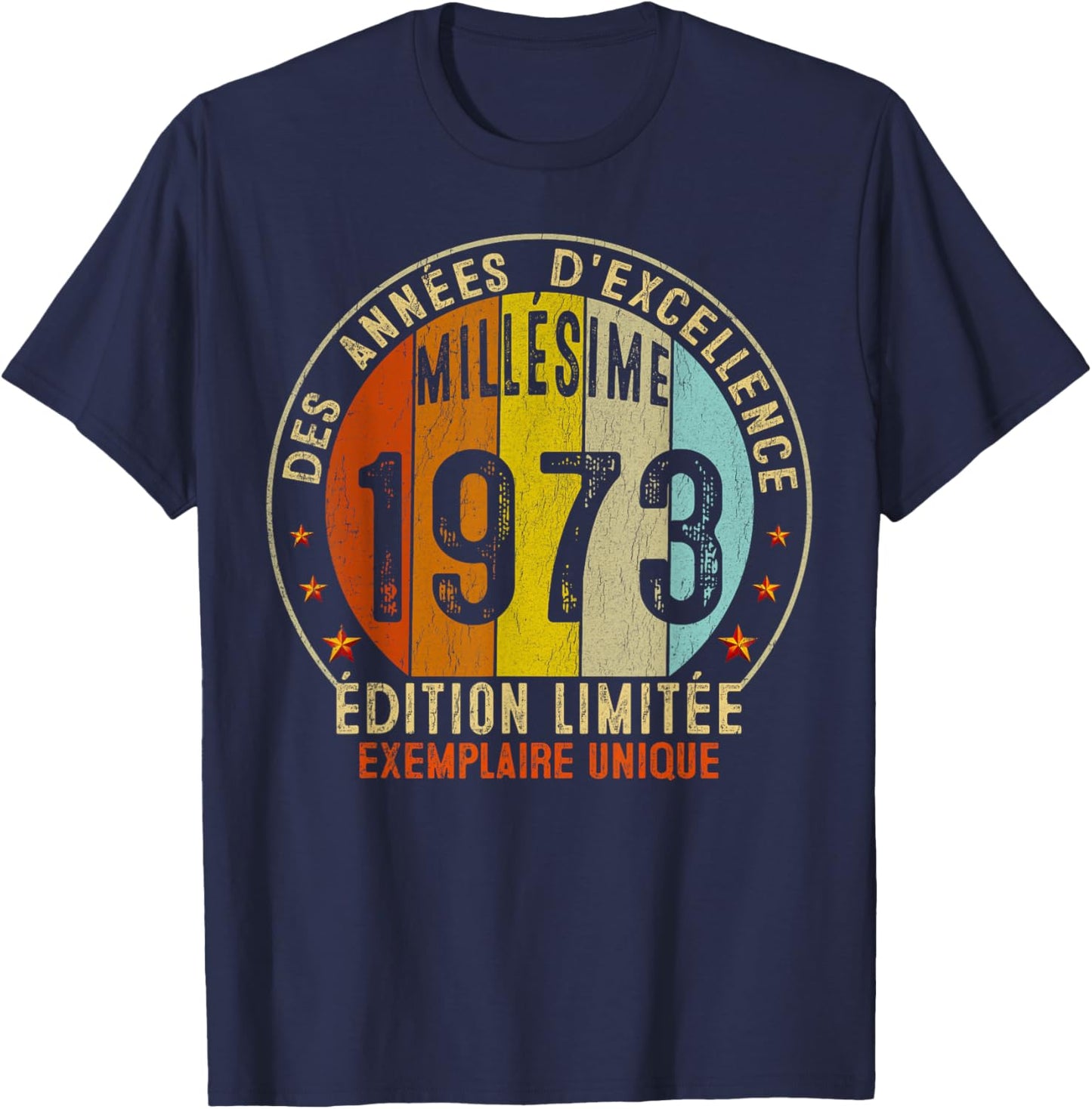 Vintage 1973 Gift 52 Years Man Birthday Humour , Black, S T-Shirt - T-Shirt | Navy