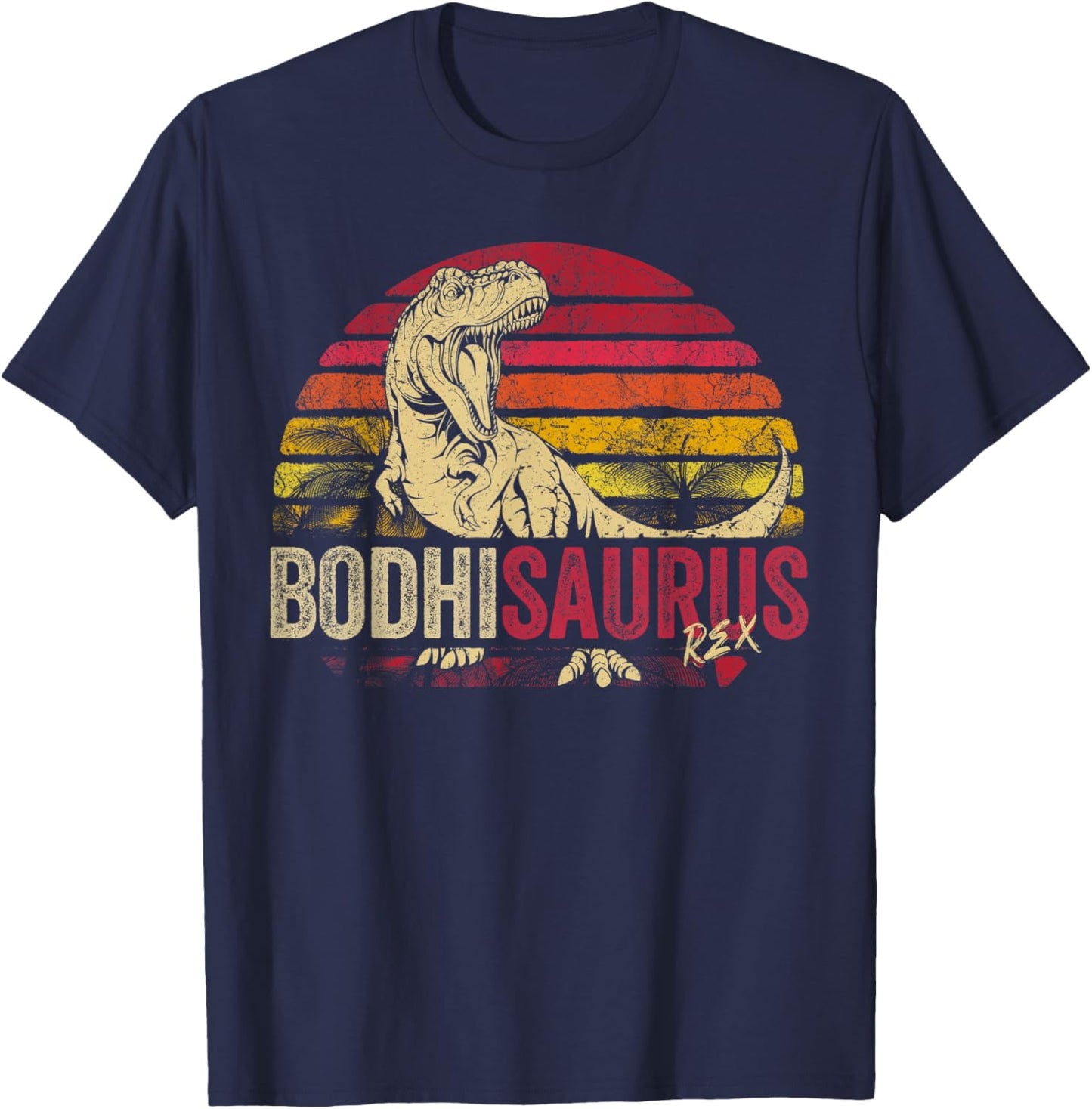 Bodhi Saurus Funny Personalized Dinosaur T Rex Boys Name T-Shirt - T-Shirt | Navy