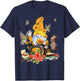 Gnome And Butterflies Quilting Funny Quilters Sewing Gnome T-Shirt - T-Shirt | Navy
