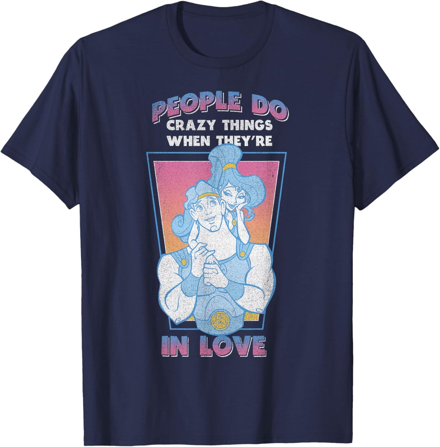 Disney Hercules Valentine's Day Vintage Megara in Love T-Shirt - T-Shirt | Navy