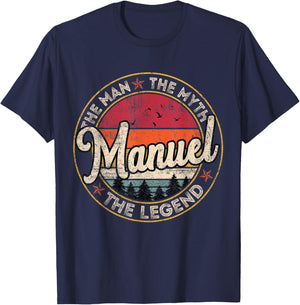 Manuel The Man The Myth The Legend Personalized Name T-Shirt - T-Shirt | Navy