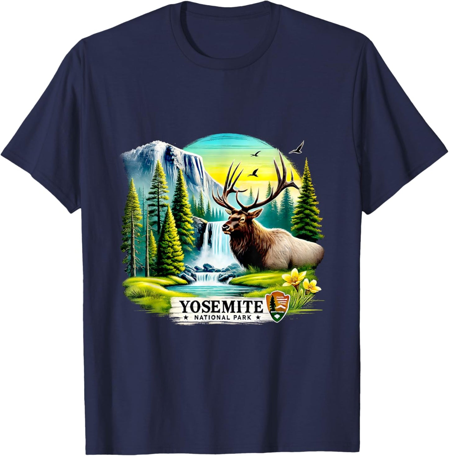 Travel 2026 Yosemite Road Trip Family National Park T-Shirt - T-Shirt | Navy