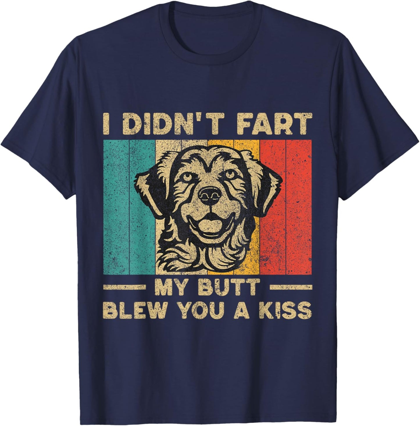 I Didn't Fart Funny Retro Golden Retriever T-Shirt - T-Shirt | Navy