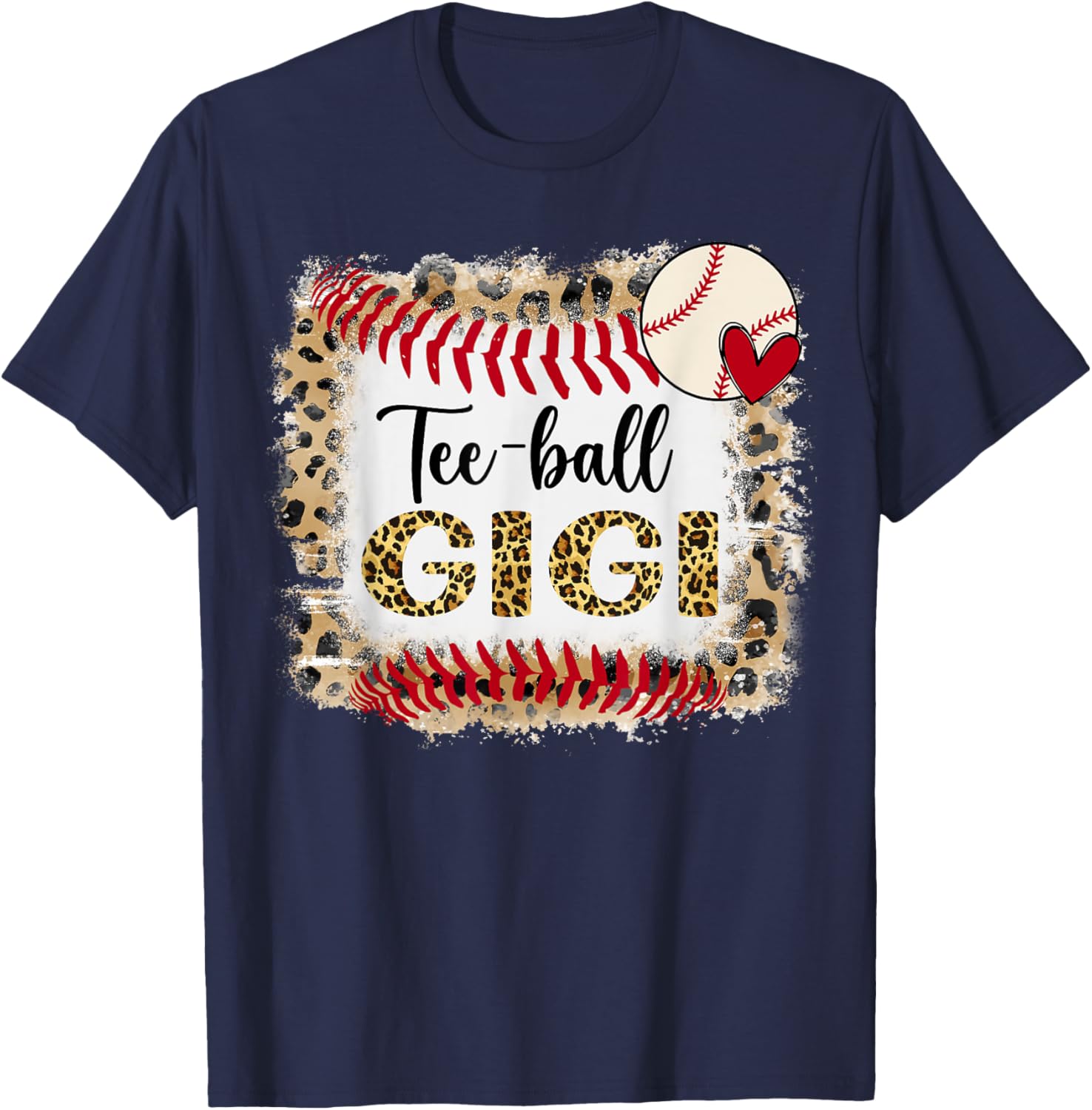 Leopard -ball Gigi For Softball Player T-Shirt - T-Shirt | Navy