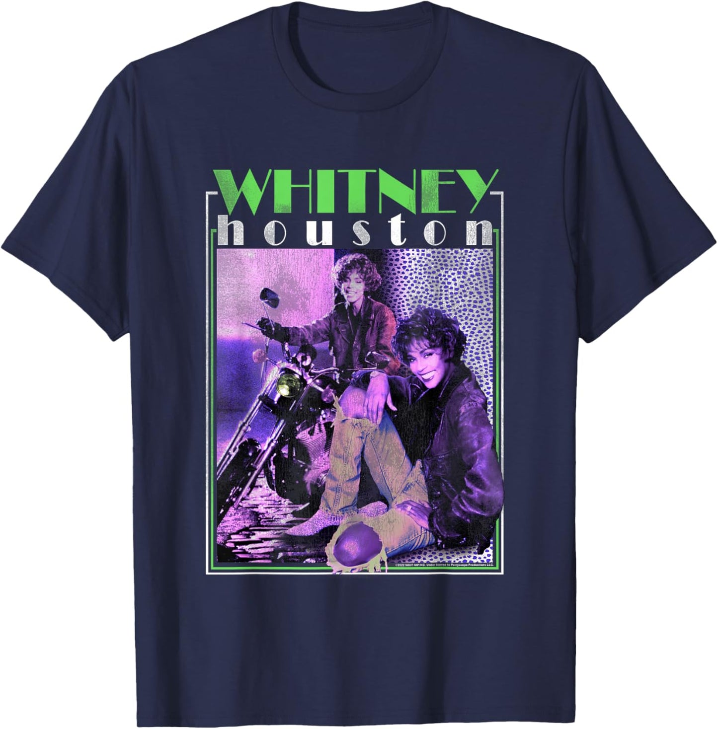 Whitney Houston Motorcycle Queen T-Shirt - T-Shirt | Navy