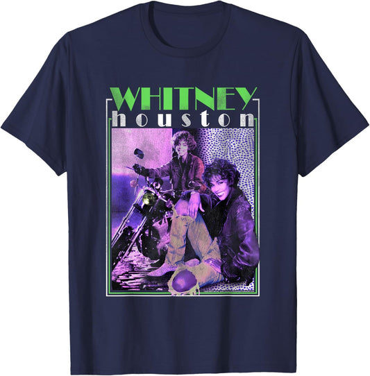 Whitney Houston Motorcycle Queen T-Shirt - T-Shirt | Navy