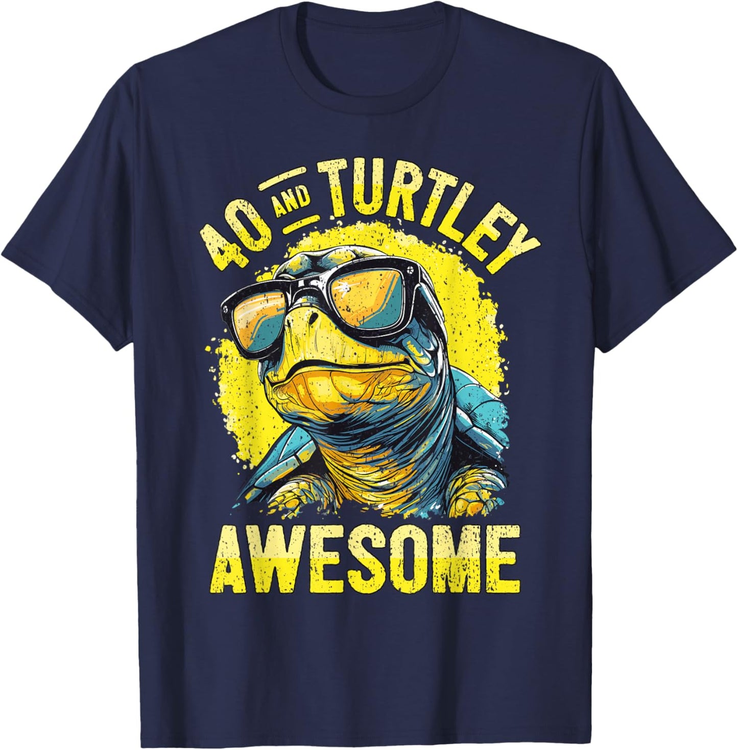 40th Birthday Turtle Age 40 Years I Tortoise 40th Birthday T-Shirt - T-Shirt | Navy