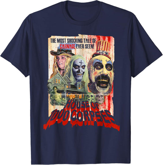 Rob Zombie – Pulp Poster , Black, S T-Shirt - T-Shirt | Navy
