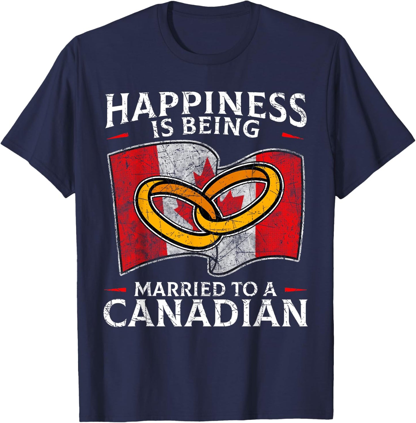 Canada Marriage Canadian Married Flag Wedded Culture Flag T-Shirt - T-Shirt | Navy