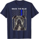Back The Blue Thin Blue Line USA Flag Pitbull Police Support T-Shirt - T-Shirt | Navy