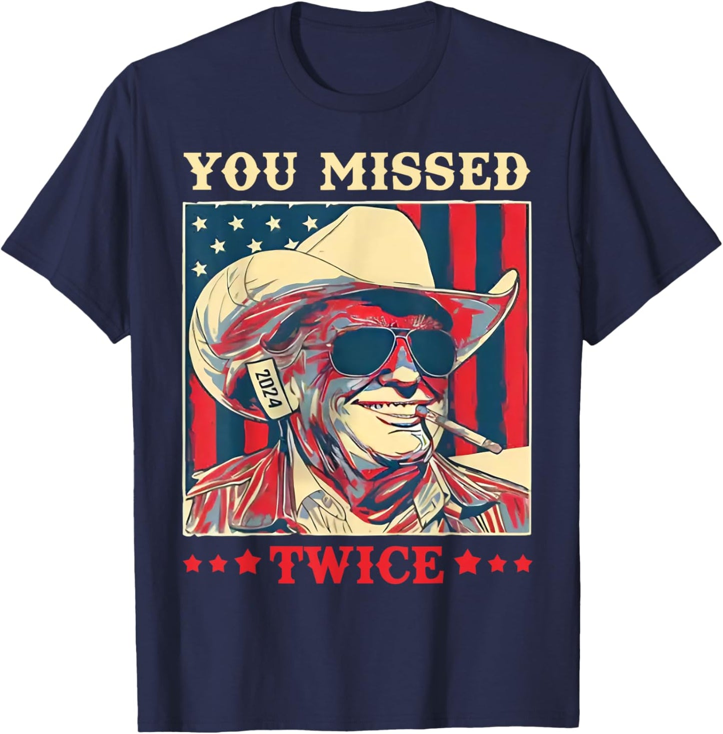 Trump You Missed Twice T-Shirt - T-Shirt | Navy