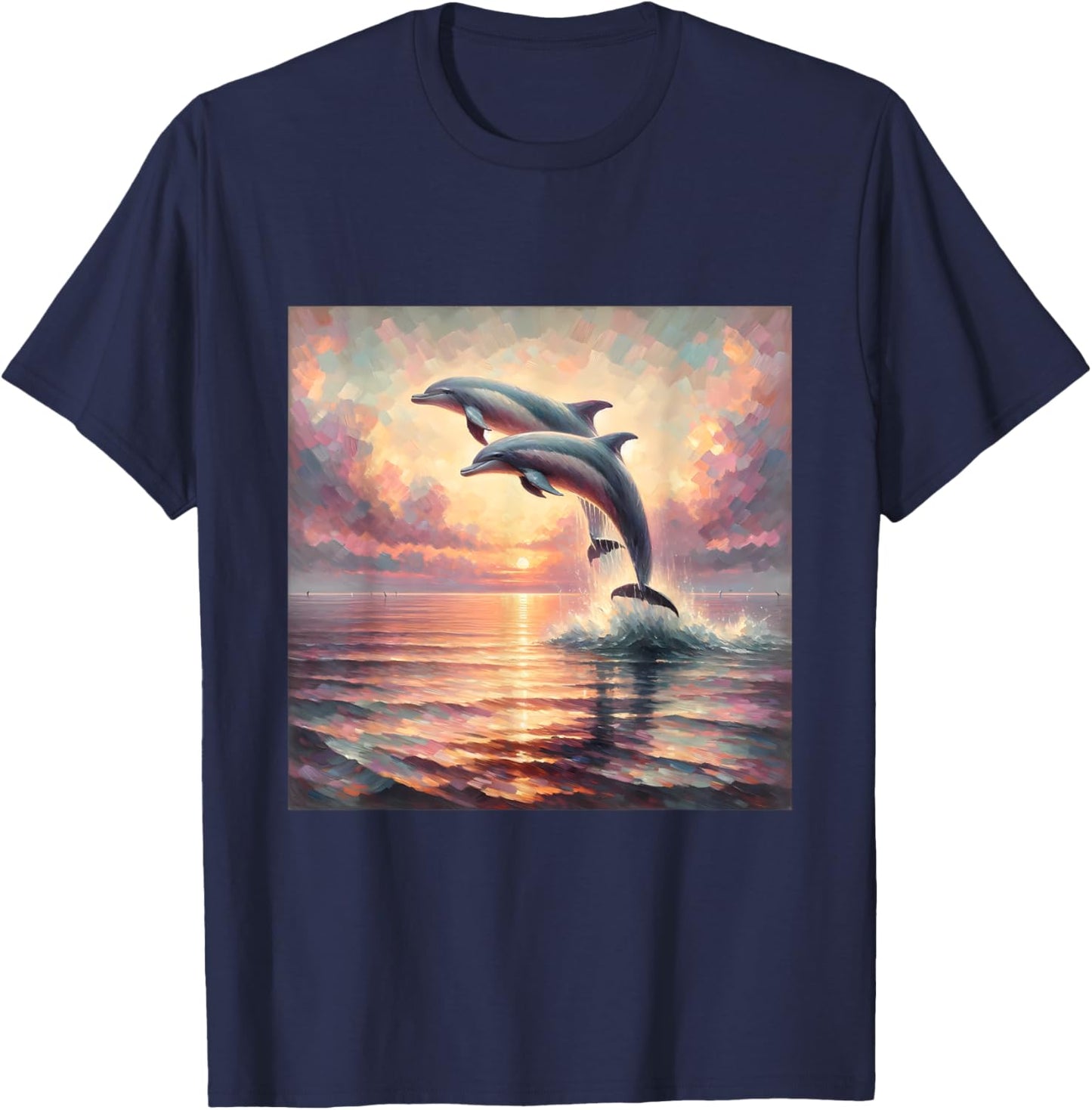 Dophin Shirt Women Kids Ocean Lover Sea Marine Life T-Shirt - T-Shirt | Navy