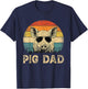 Vintage Pig Dad Pig Lovers Daddy Father's Day T-Shirt - T-Shirt | Navy