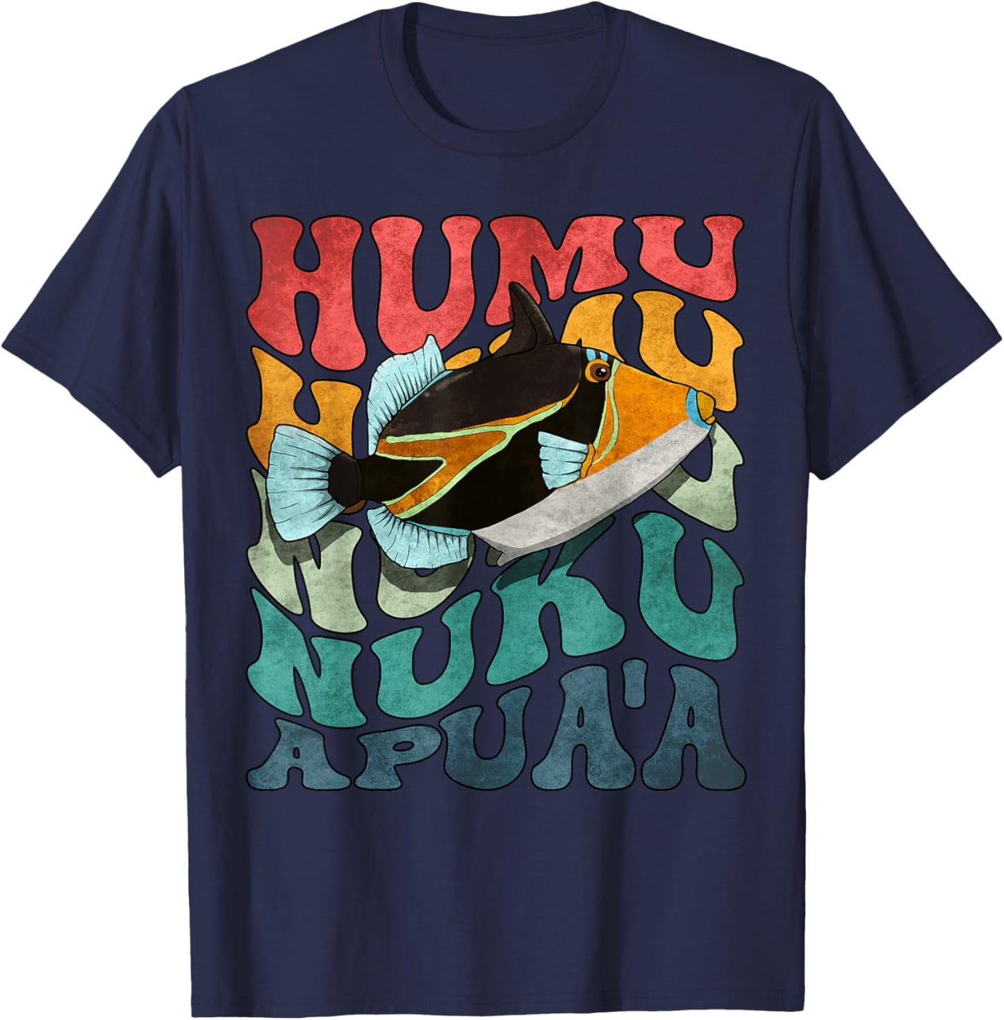 Humuhumunukunukuapua'a Hawaiian Reef Triggerfish Hawaii T-Shirt - T-Shirt | Navy