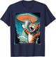 Funny Cat Selfie with UFO Cat Lover Gift Cat Mom Cat Dad T-Shirt - T-Shirt | Navy