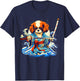 Cavalier King Charles Spaniel Dog Japanese Ukiyoe Art Ninja Women Girls Kids T-Shirt - T-Shirt | Navy