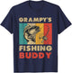 Funny Fishing Grampy's Fishing Buddy Vintage Fishing T-Shirt - T-Shirt | Navy