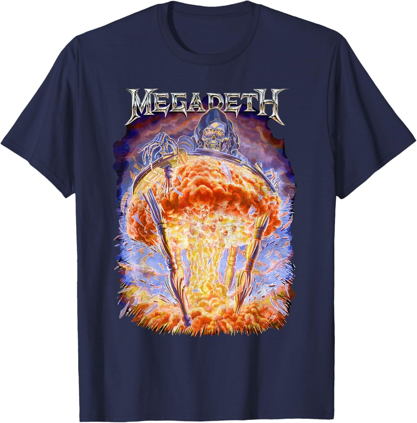 Megadeth Bomb Splatter T-Shirt - T-Shirt | Navy